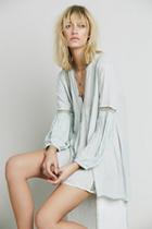 Free People Womens Babydoll Lace Inset Swing Tunic