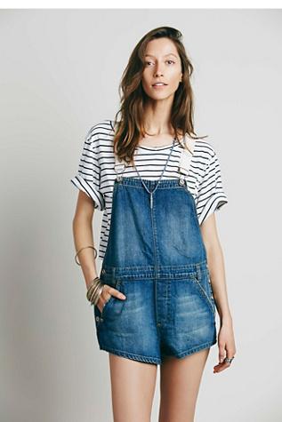 Free People Womens Shapeless Denim One Piece