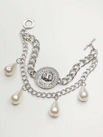 Tiger Coin Pearl Drape Anklet By Free People