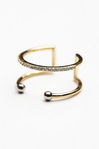 Luv Aj Womens Double Barbell Open Ring