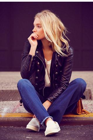 Free People Womens Ashville Vegan Moto