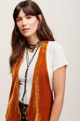Free People Womens Southbound Leather Neckla