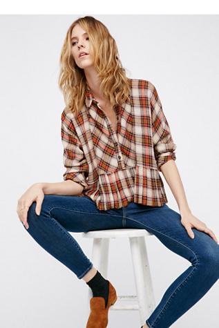 Free People Womens Promise Everything Plaid