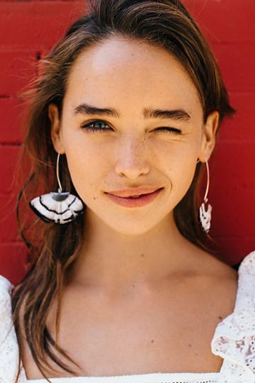 Feather Fan Flare Hoops By Serefina At Free People