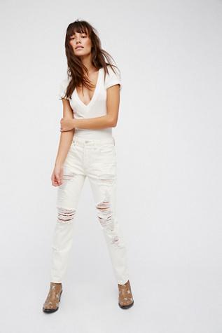 We The Free Womens Destroyed Boyfriend Jeans
