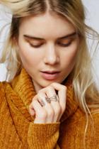 Free People Womens White Wave Open Ring