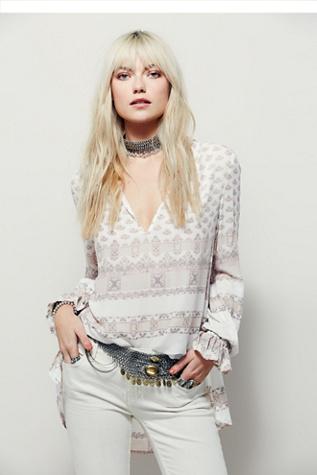 Free People Womens Changing Times Stripe Print Tunic