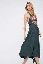 Free People Womens Get In Line Floral Midi