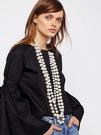 Selene Statement Pearl Necklace By Free People