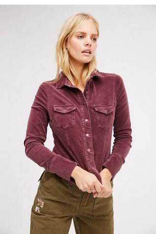 Free People Womens Rogue Slim Cord Top