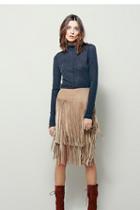 Lov Project X Free People Womens La Vie Boheme Leather Skirt