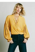 Fp Collection Womens Lace Up Extreme Slv Top