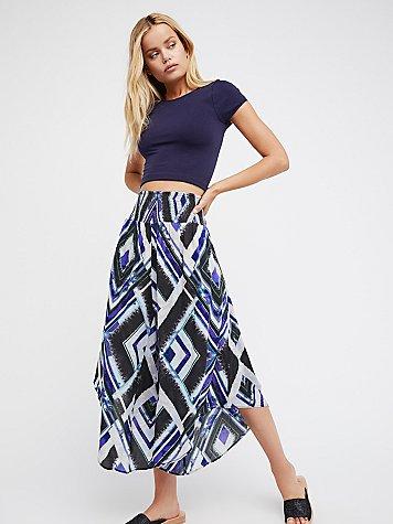 Miranda Angular Printed Pull-on Pants By Free People