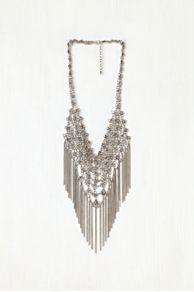 Floral Chain Mail Fringe Necklace At Free People