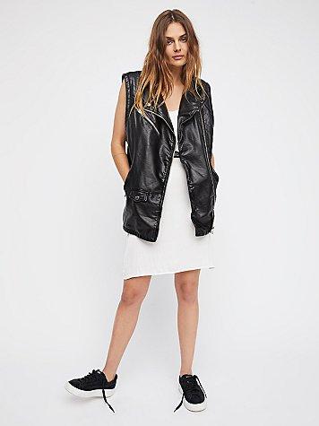 Shine On Vegan Moto Vest By Free People