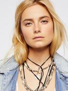 Magic Waters Faux Pearl Leather Necklace By Free People
