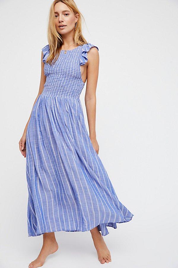 Chambray Butterflies Midi Dress By Free People