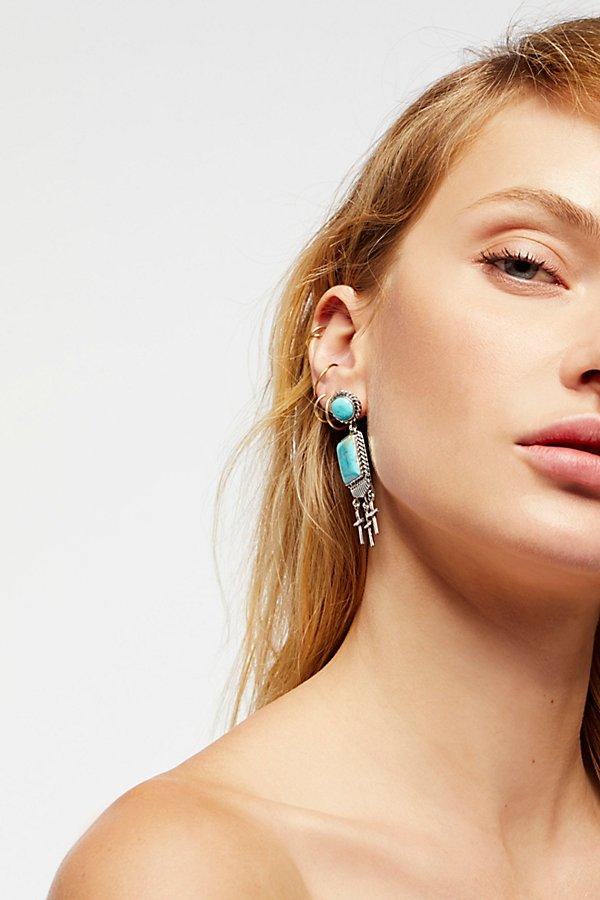 Kingman Turquoise Cross Earrings By Navajo Arts & Crafts Enterprise At Free People