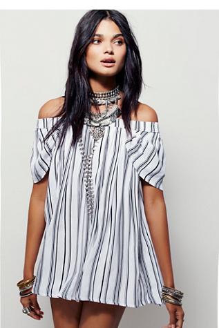 Mlm X Free People Womens Willow Striped Dress