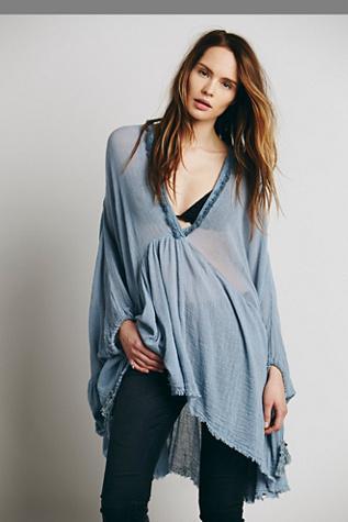 Free People Womens Get Yer Gauze Tunic