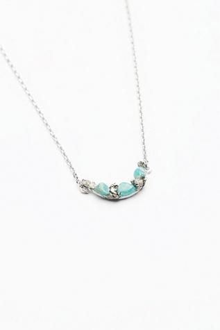 Marly Moretti Womens Raw Stone Charm Choker