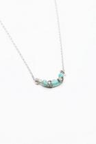 Marly Moretti Womens Raw Stone Charm Choker