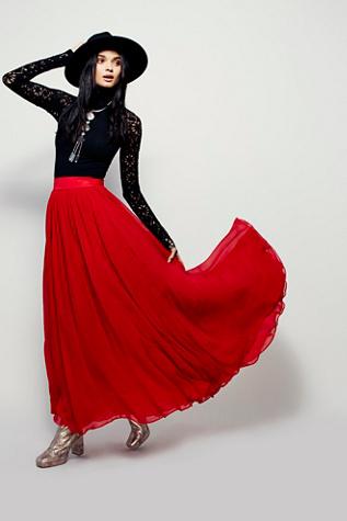 Free People Womens Hearts Delight Maxi Skirt