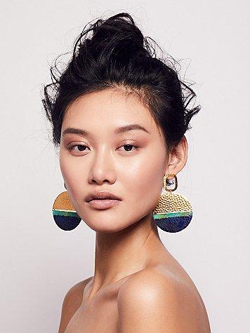We Dream In Colour Washed Patina Knocker Hoops