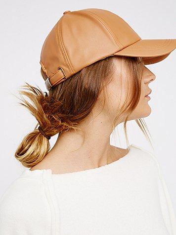 Gramercy Vegan Leather Baseball Hat By Free People