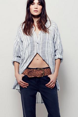 Free People Womens Woven Leather Belt