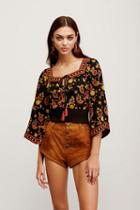 Free People Womens Louisa Embroidered Top