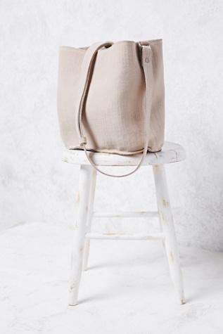 Free People Womens Python Bucket Bag