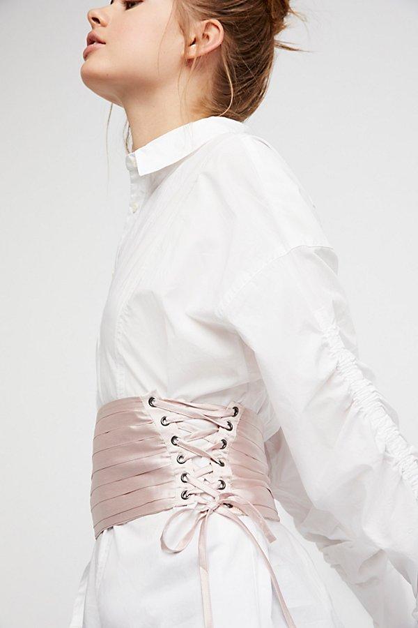 Black Tie Satin Corset By Nfc At Free People