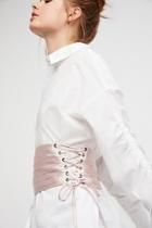 Black Tie Satin Corset By Nfc At Free People