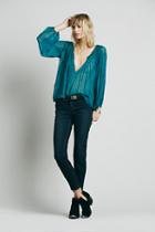 Free People Womens Low Rise Pitched Skinny