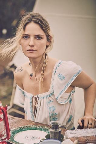Free People Womens Paisley Park Peasant Top