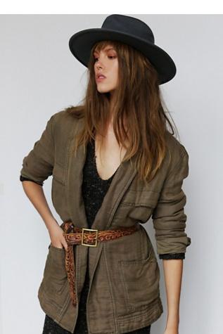 Free People Womens Vintage Tooled Belt