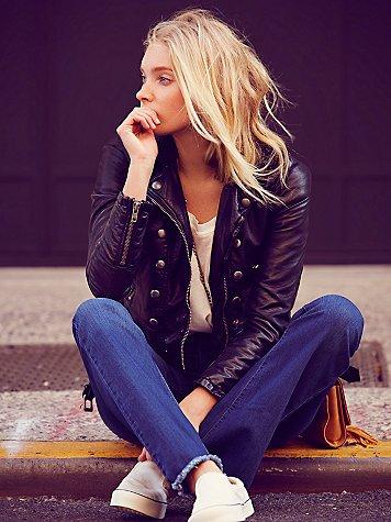 Free People Ashville Vegan Moto Jacket