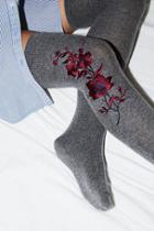 Embroidered Over-the-knee Sock By Memoi At Free People
