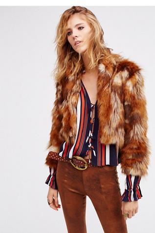 Spell & The Gypsy Collective Womens Nomade Faux Fur Jkt