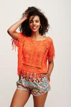 Fp Collection Womens Georgia Crochet Crop Ponc