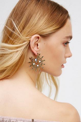 Free People Womens Wild Eyes Mixed Hoops