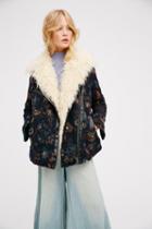 Free People Womens Jacquard Wool W/ Faux Fur