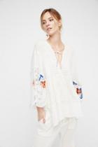 Free People Womens Embroidered Flowers Tunic