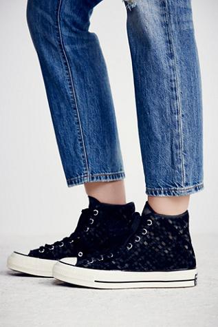 Converse Womens Woven Suede High Top Chucks