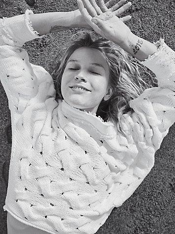 Free People Desert Sands Cable Pullover