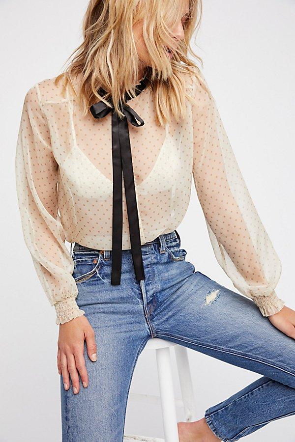 Ditsy Dot Tie Blouse By Love Sam At Free People
