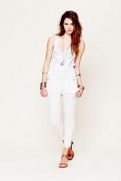 Free People Womens Washed Denim Overall