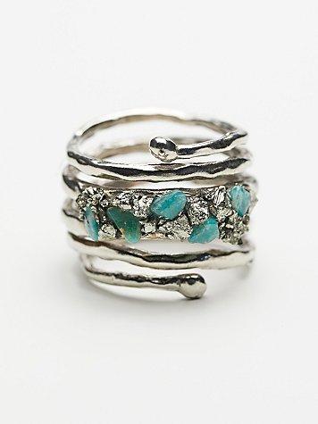 Twisted  Raw Stones Ring By Marly Moretti At Free People