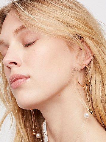 Pearl Drop Hoops By Zhuu At Free People